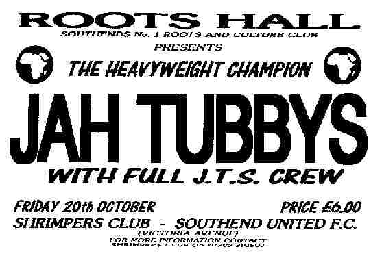 Jah Tubbys Plays @ Southend Football Stadium
